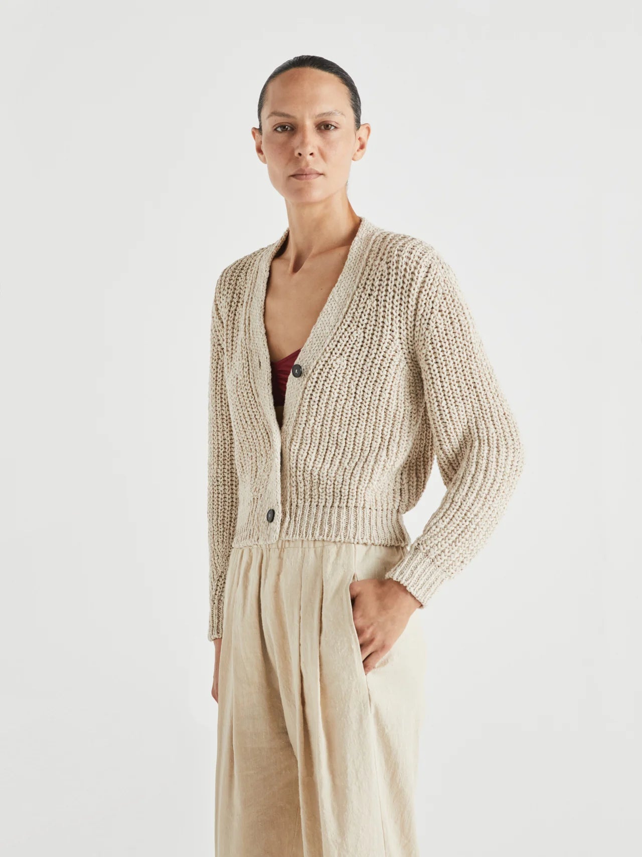 WIZZAR CARDIGAN - OAT