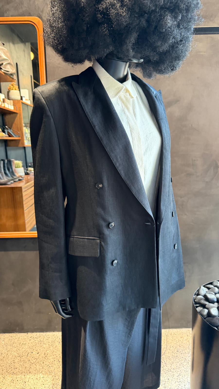 FROST BELTED BLAZER - MIDNIGHT